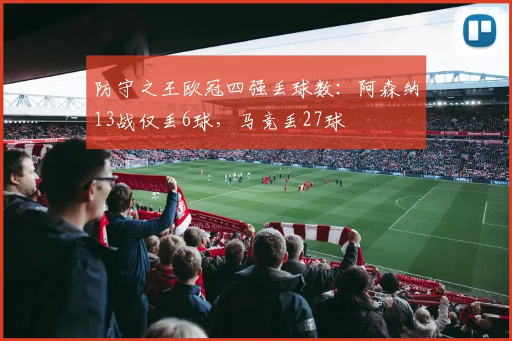 防守之王欧冠四强丢球数：阿森纳13战仅丢6球，马竞丢27球